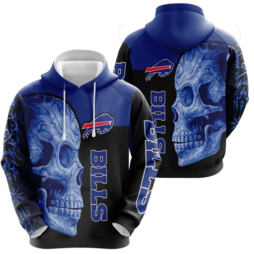 Skull Buffalo Bills 3D T Shirt Hoodie Sweater ZipHoodie - HomeFavo