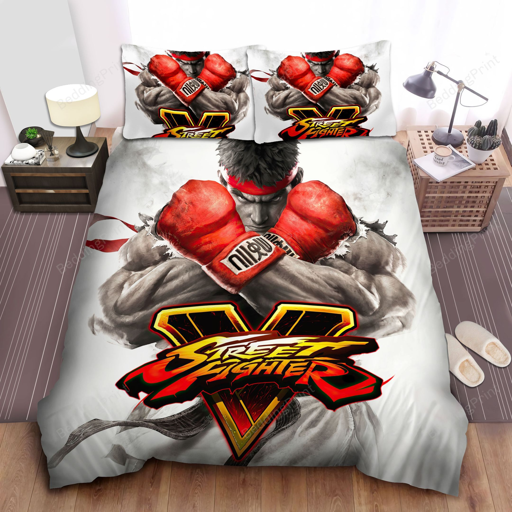 Street Fighter Ryu With Crossed Hand Bed Sheets Duvet Cover Bedding ...