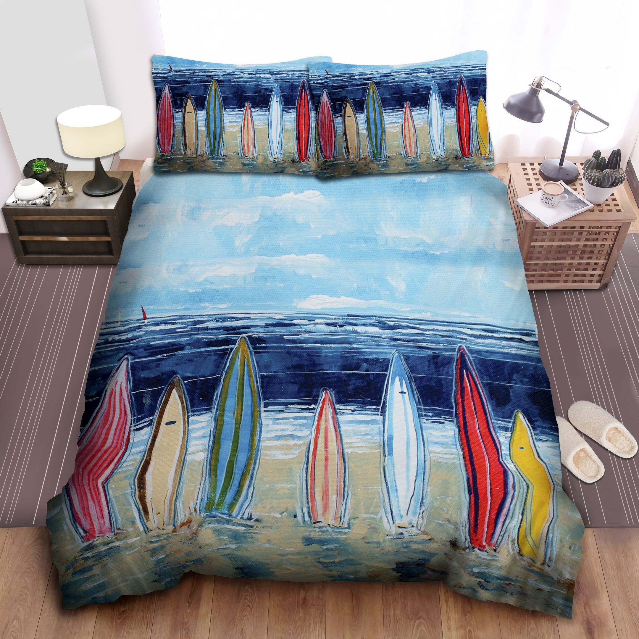 Surfboard On The Beach Bed Sheets Duvet Cover Bedding Sets. PLEASE NOTE ...