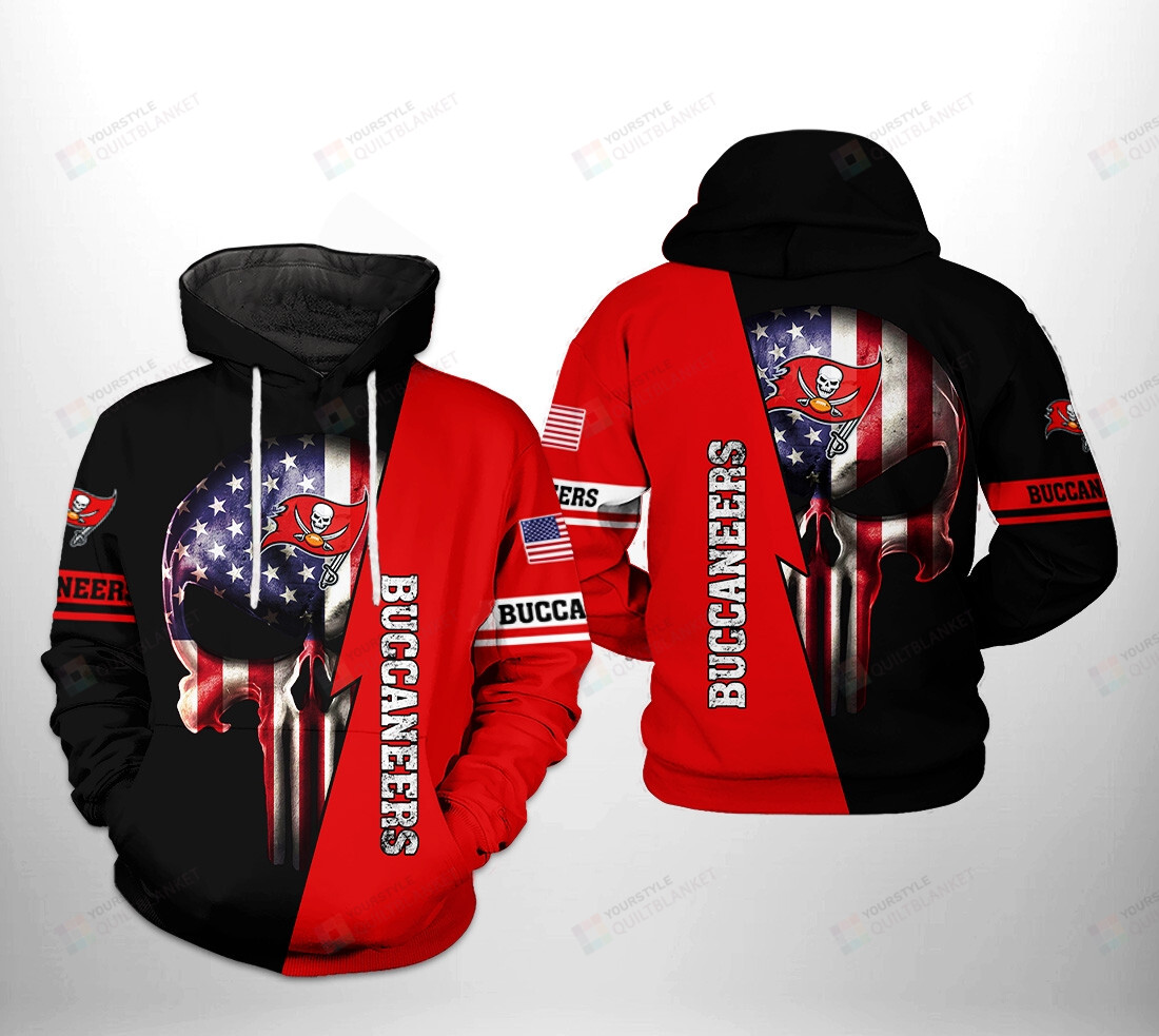 Tampa Bay Buccaneers Nfl Us Flag Skull Team 3d All Over Print Hoodie Zip Up Hoodie Homefavo 2178