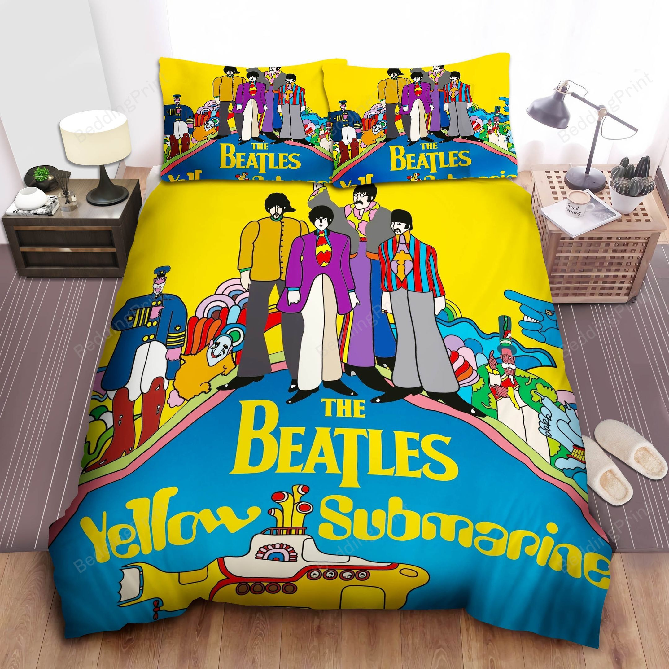 The Beatles Yellow Submarine Album Cover Bed Sheet Duvet Cover Bedding ...