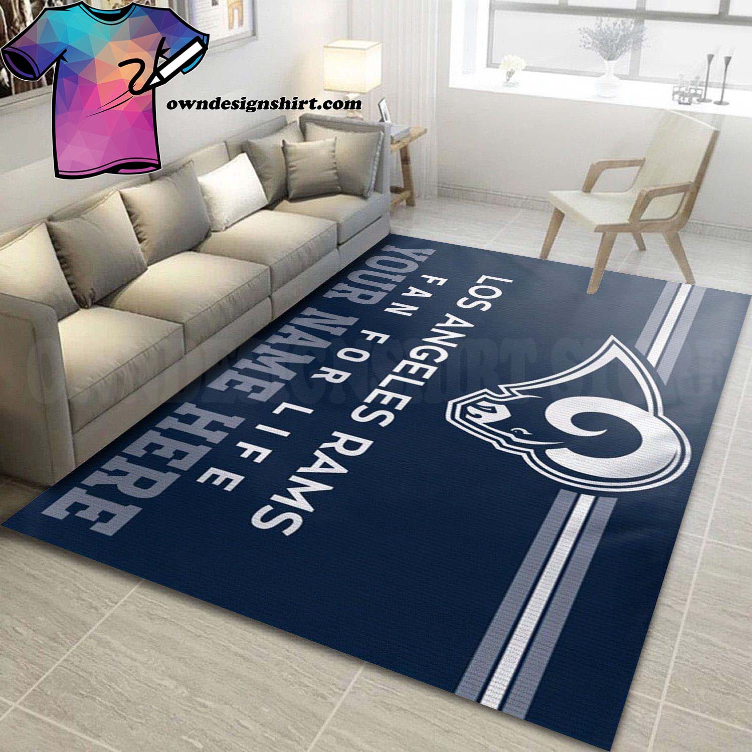 [The best selling] Custom Los Angeles Rams Fan For Life Full Printing Home Decor Area Rug