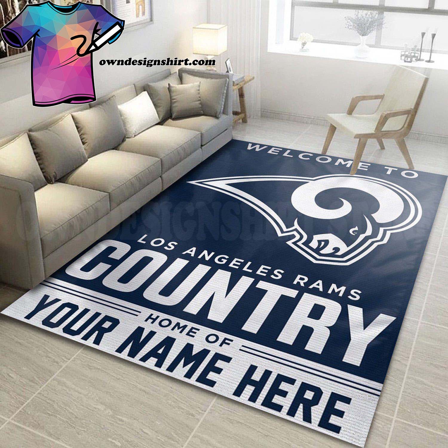 [The best selling] Custom NFL Los Angeles Rams Country Home Of Living Room Home Decor Area Rug