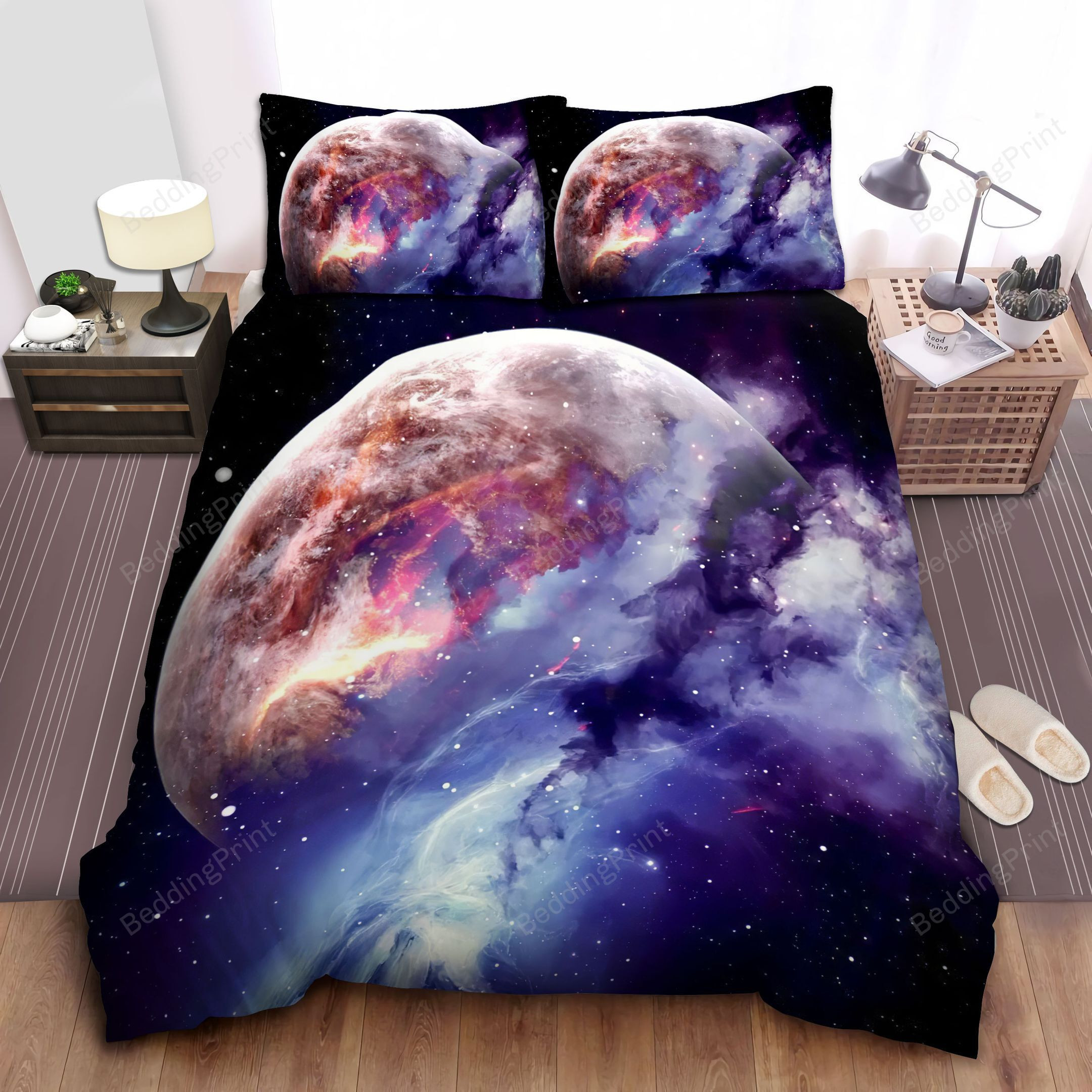 The Milky Way And Planet In Galaxy Bed Sheets Duvet Cover Bedding Sets ...