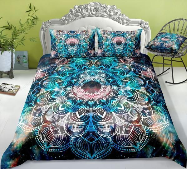 Tie-Dye Floral Mandala Pattern Bed Sheets Duvet Cover Bedding Sets ...