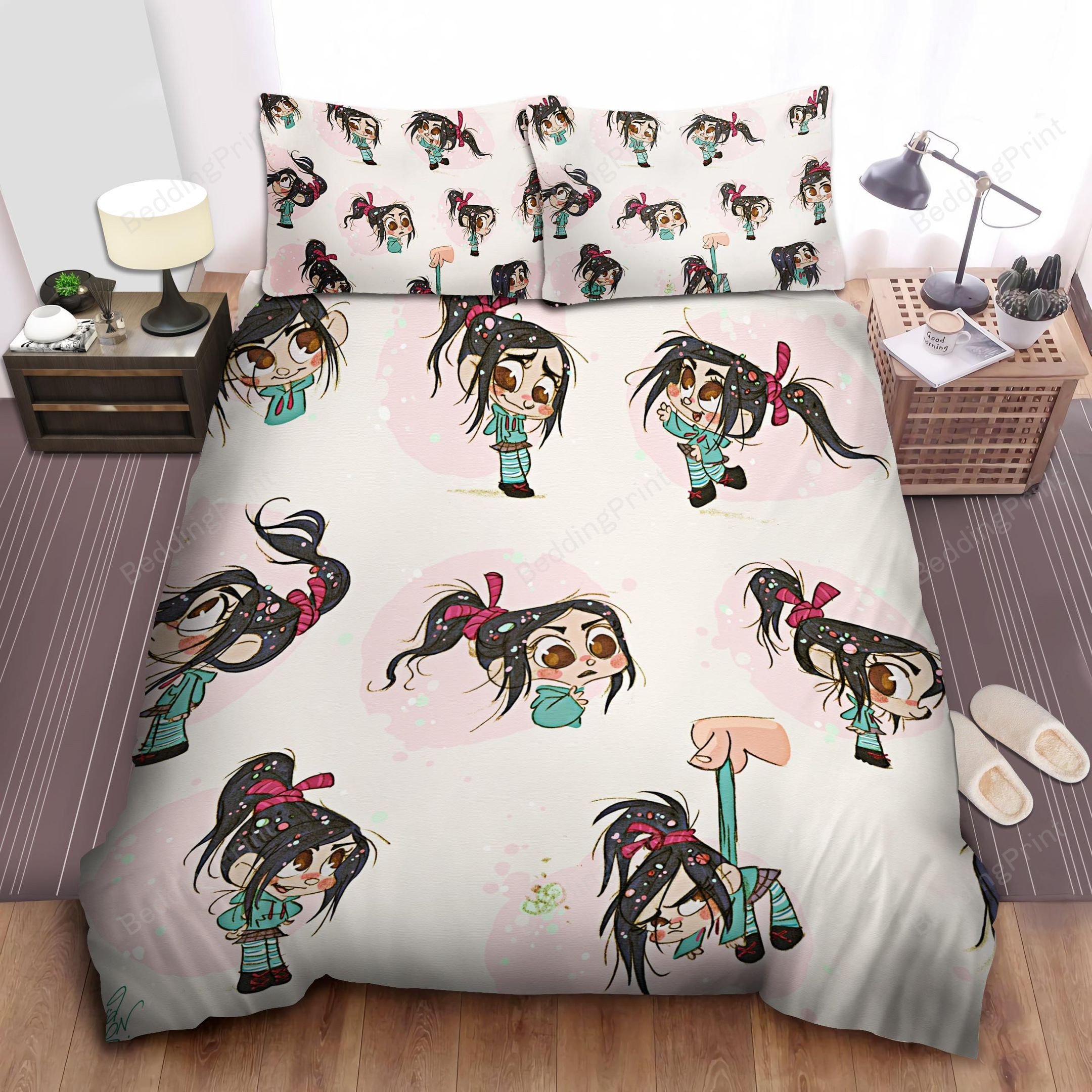 Vanellope Adorable Emotions Drawing Bed Sheet Spread Duvet Cover