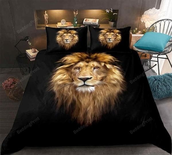Wild Lion Pattern Bed Sheets Duvet Cover Bedding Sets - HomeFavo