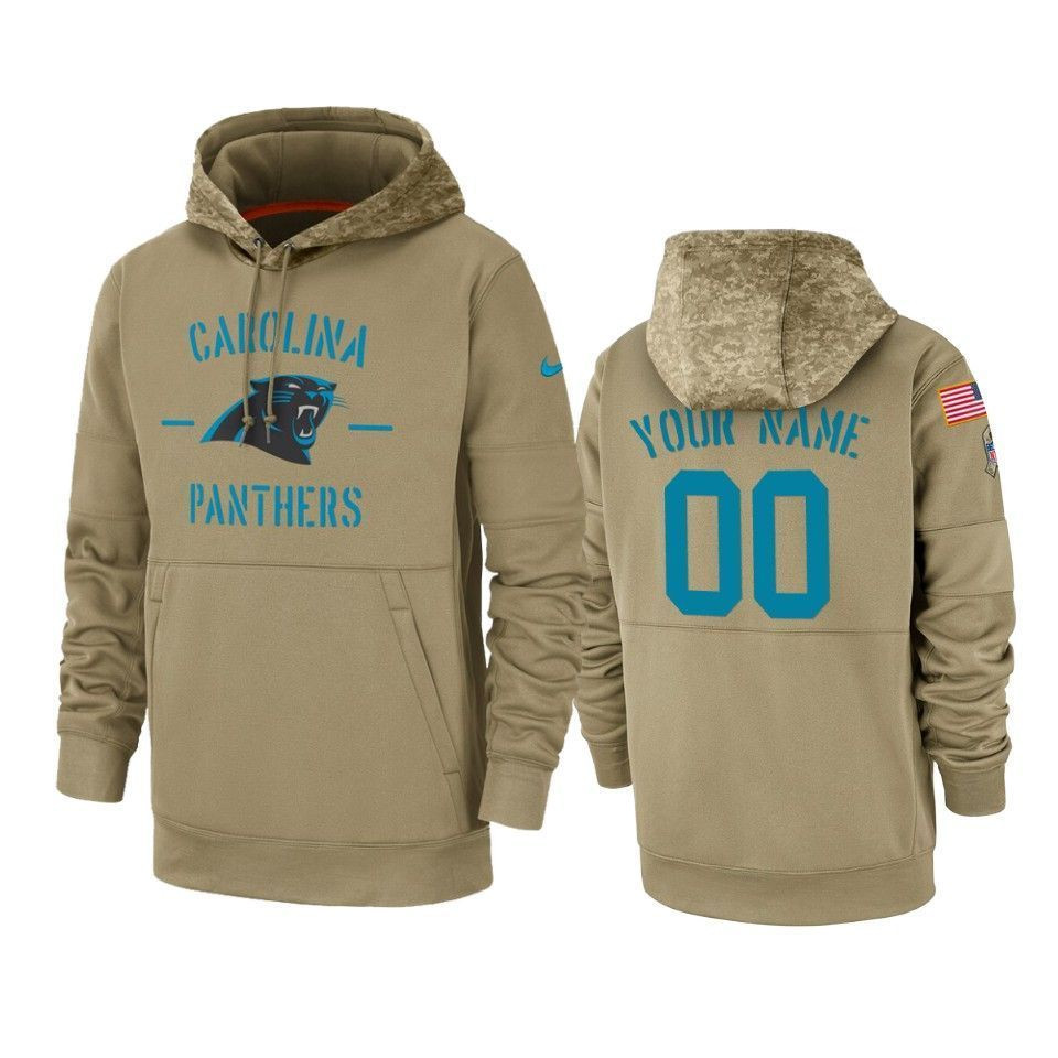 Buy Carolina Panthers Custom 2019 Salute To Service Tan Sideline Therma ...