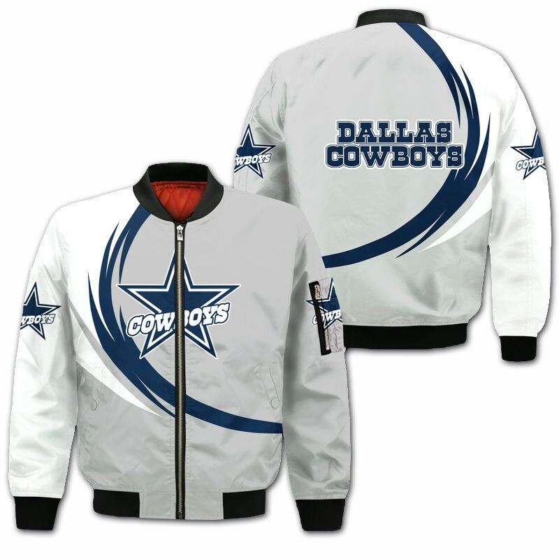 Buy Dallas Cowboys B.0.mber Jacket Curve Design Winter Coat - HomeFavo