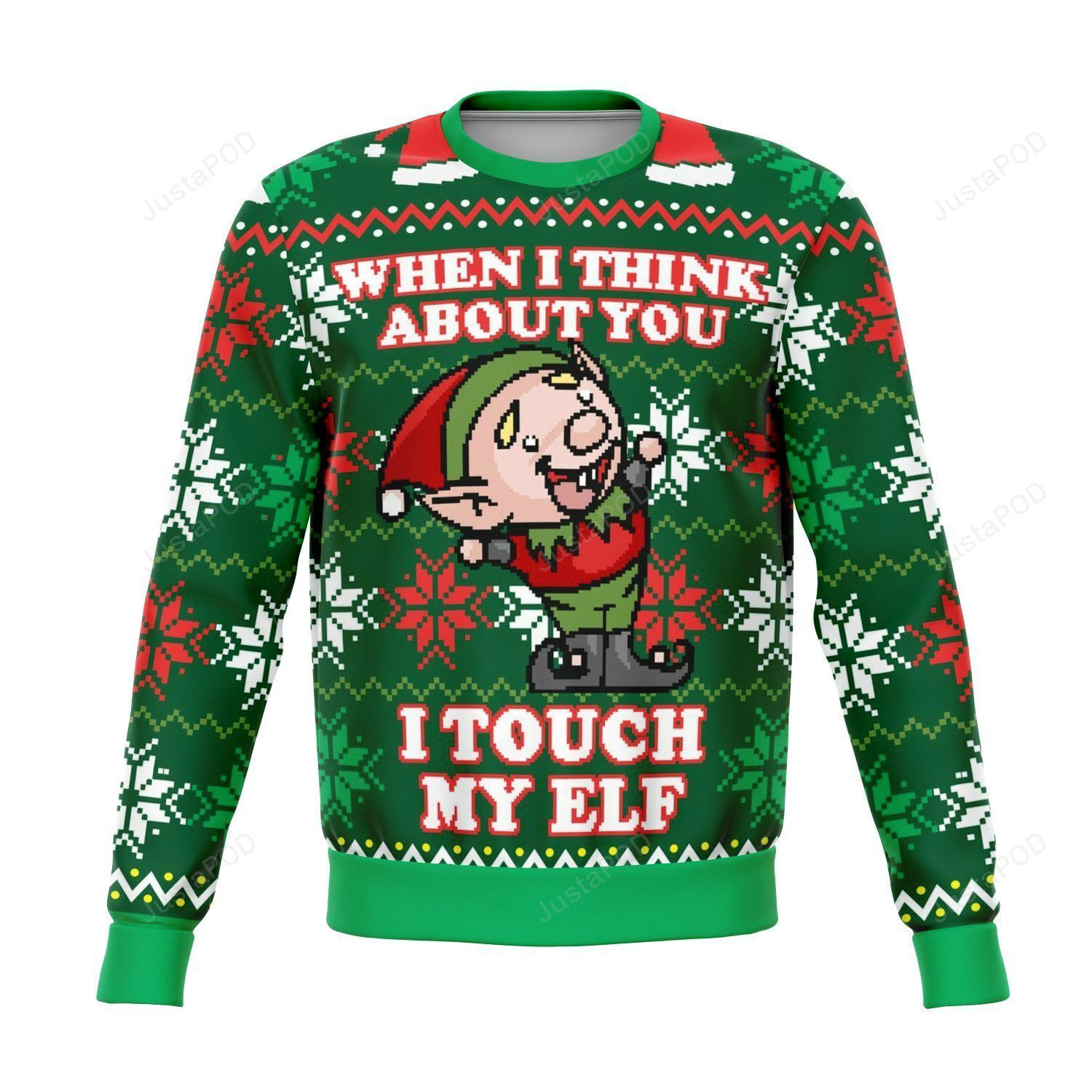 Buy I Touch My Elf Offensive Ugly Christmas Sweater Ugly Sweater HomeFavo