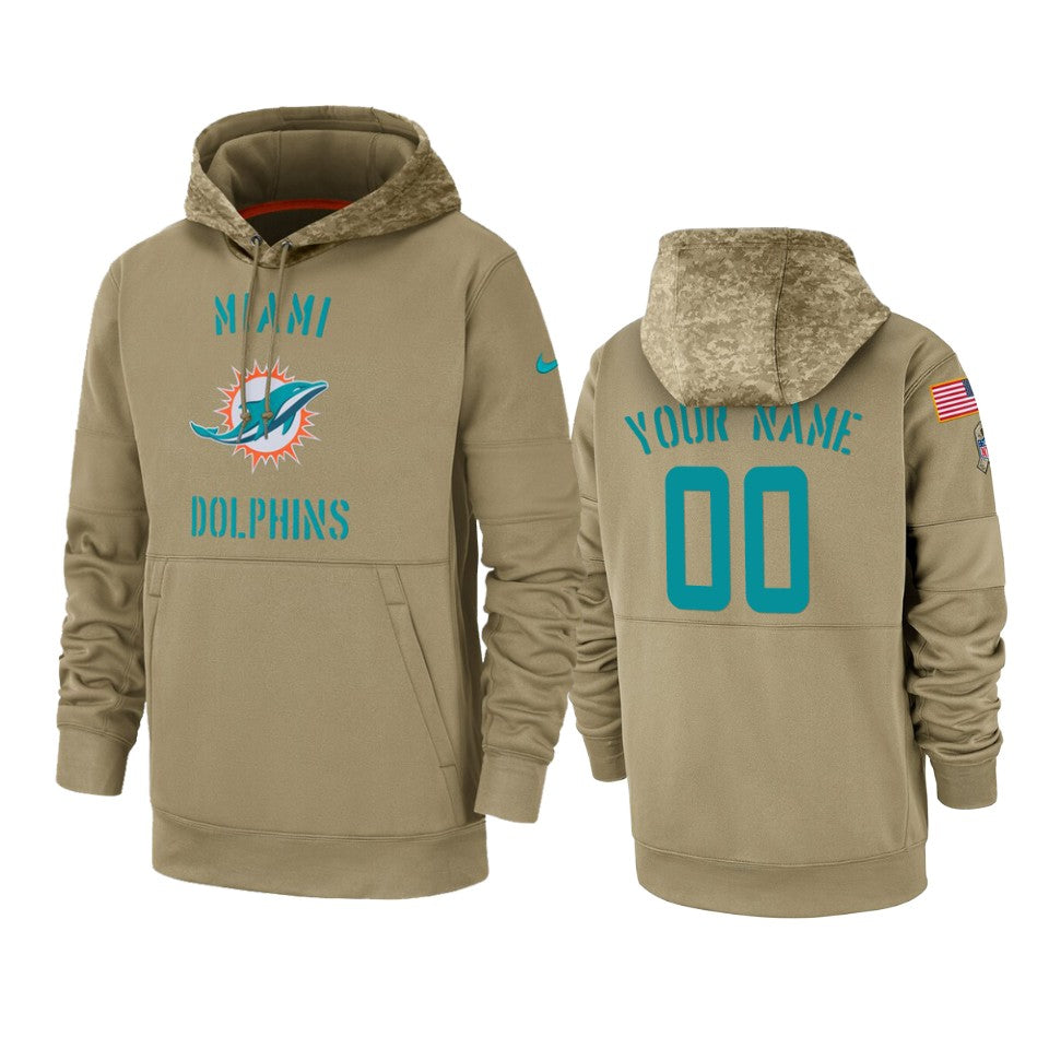 Buy Miami Dolphins Custom Tan 2019 Salute To Service Sideline Therma ...