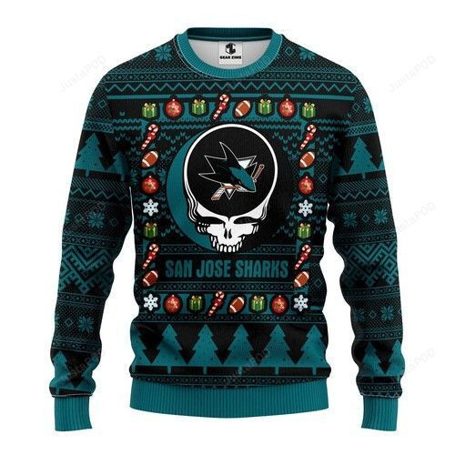 Buy Nhl San Jose Sharks Grateful Dead Ugly Christmas Sweater All - HomeFavo
