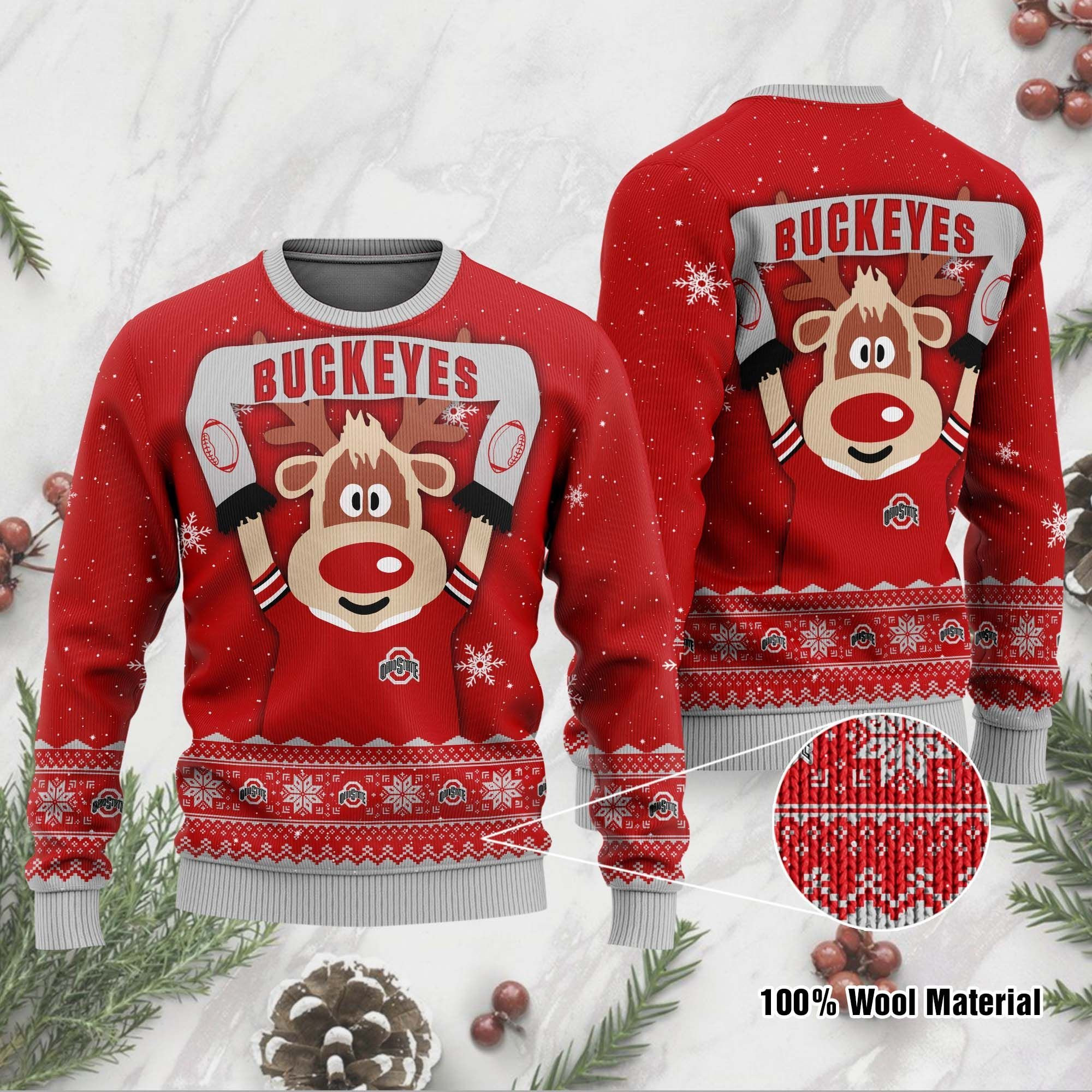 Buy Ohio State Buckeyes Funny Ugly Christmas Sweater Ugly Sweater ...