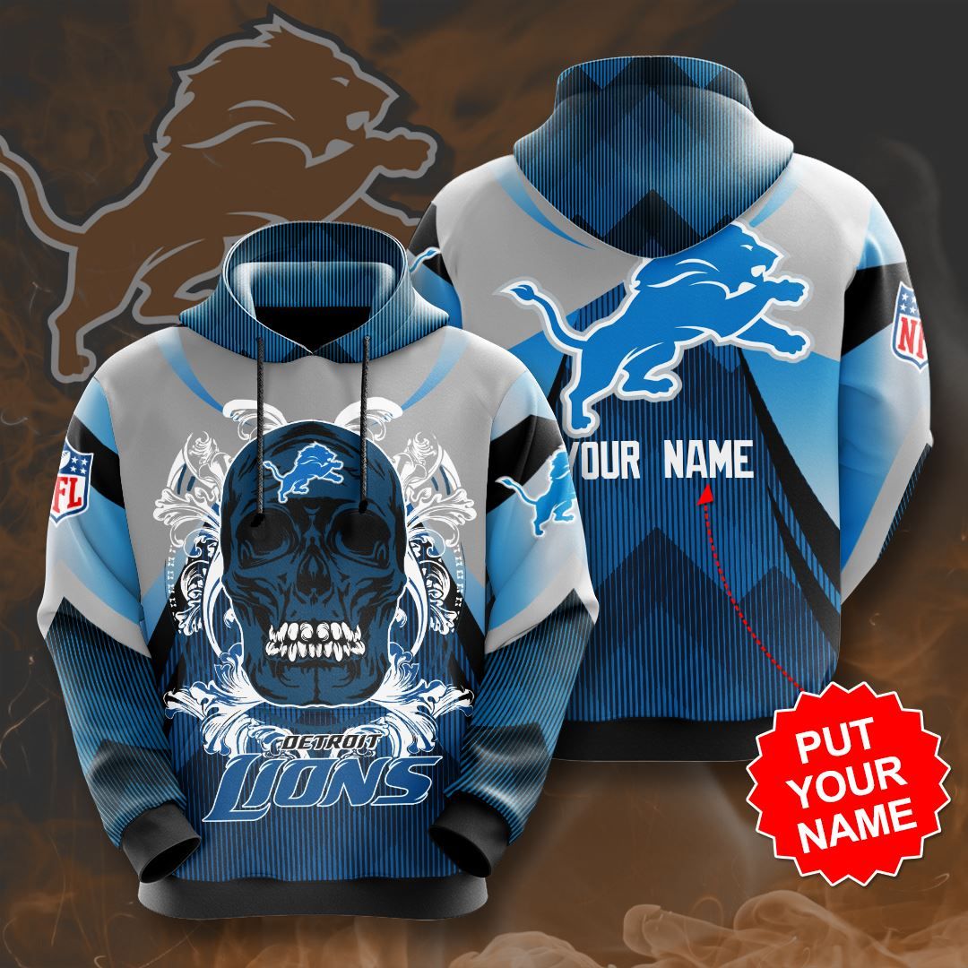 Buy Personalized Detroit Lions No604 Custom Hoodie 3D - HomeFavo