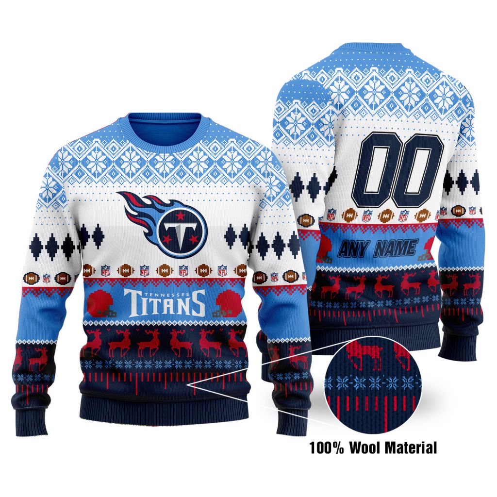 NFL Tennessee Titans Ugly Personalized 3D Ugly Christmas Sweater HFV020