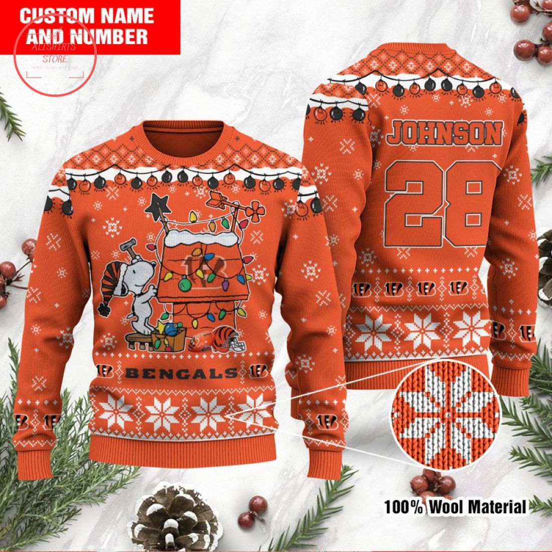 NFL Cincinnati Bengals Personalized 3D Ugly Christmas Sweater HFV024 ...