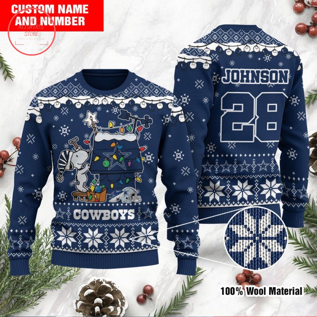 NFL Dallas Cowboys Personalized 3D Ugly Christmas Sweater HFV030 - HomeFavo