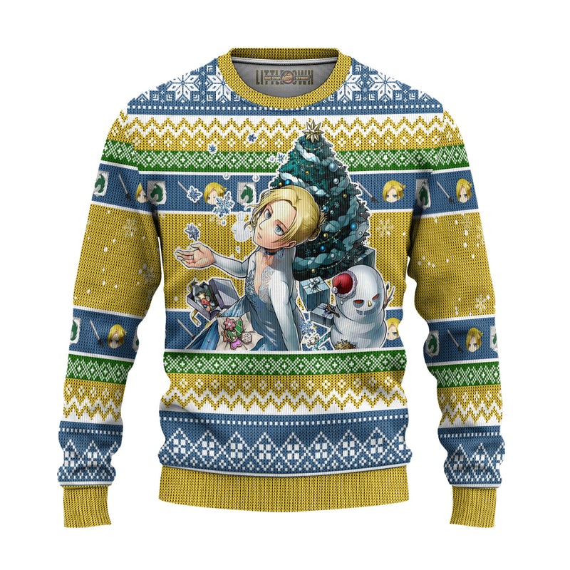 Buy Annie Leonhart Attack on Titan Anime Ugly Christmas Sweater Xmas ...