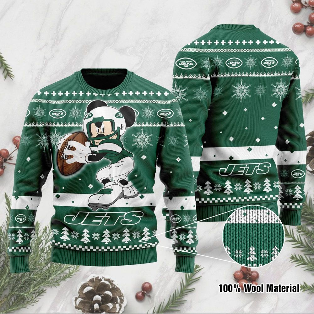Buy New York Jets Ugly Sweater Mickey Mouse Funny Ugly Christmas ...