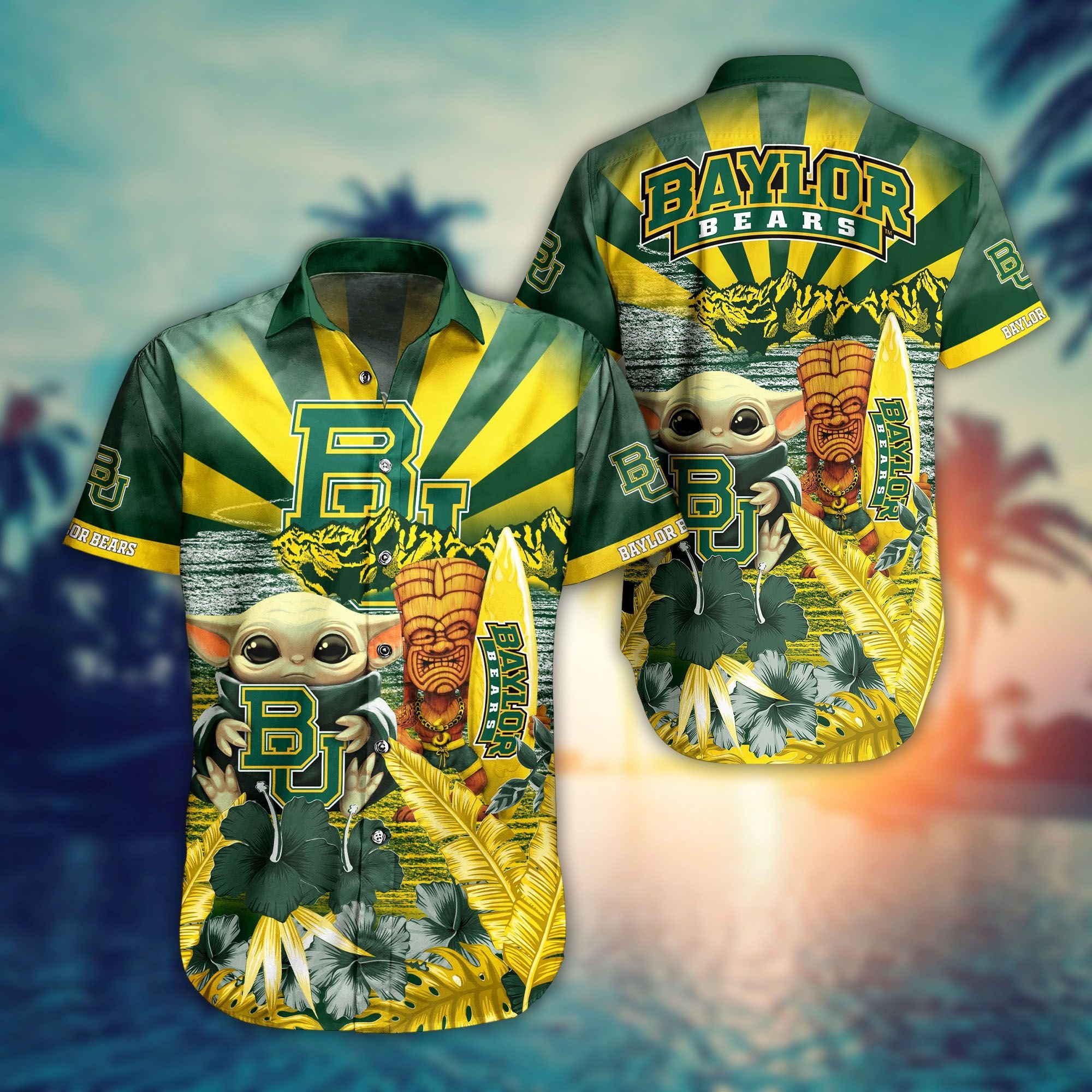 Baylor Bears NCAA Baby Yoda Hawaiian Shirt