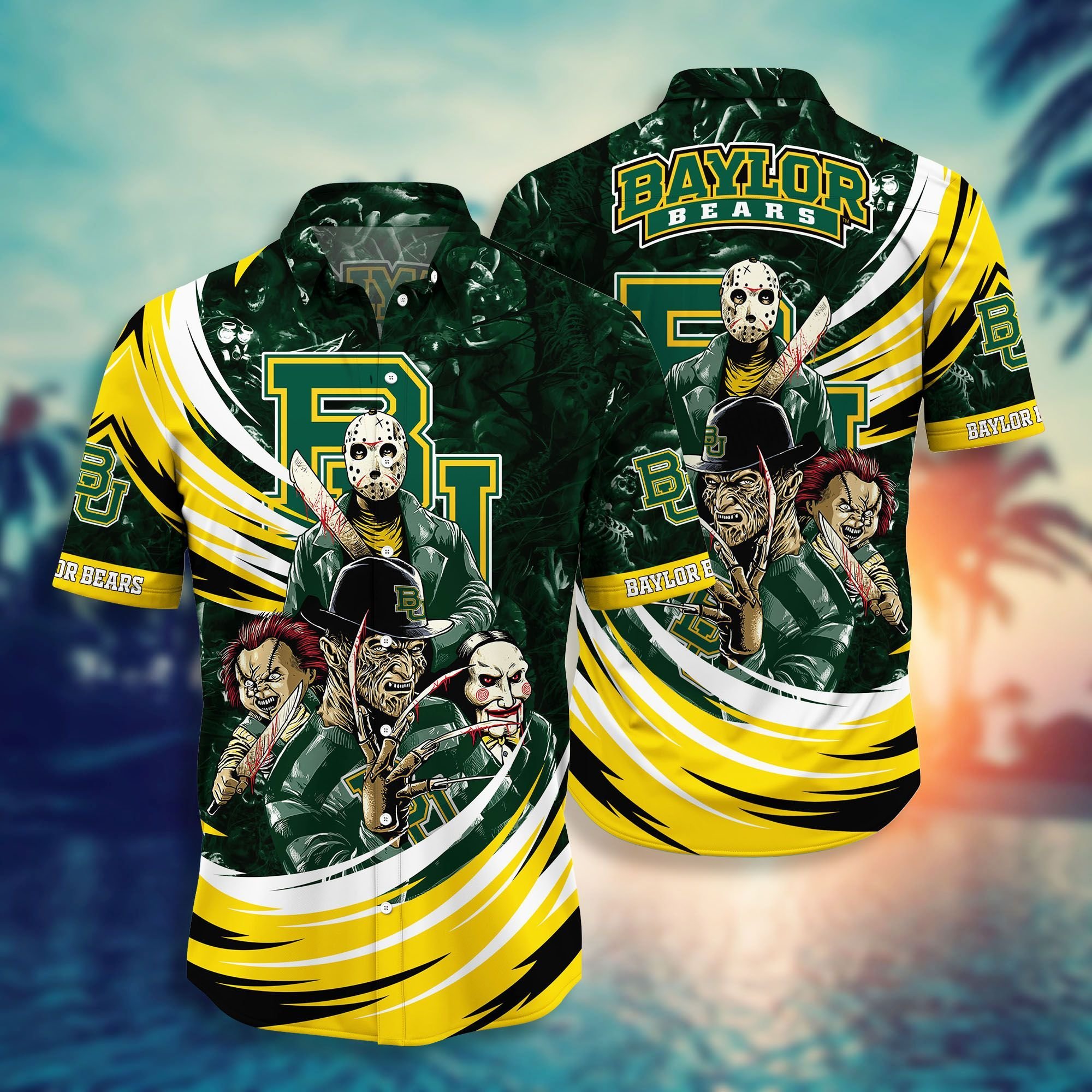 Baylor Bears NCAA Halloween Horror Movies Hawaiian