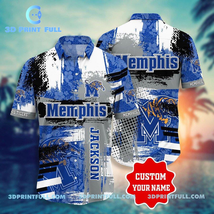 Beach Memphis Tigers Logo Hawaiian shirts custom name