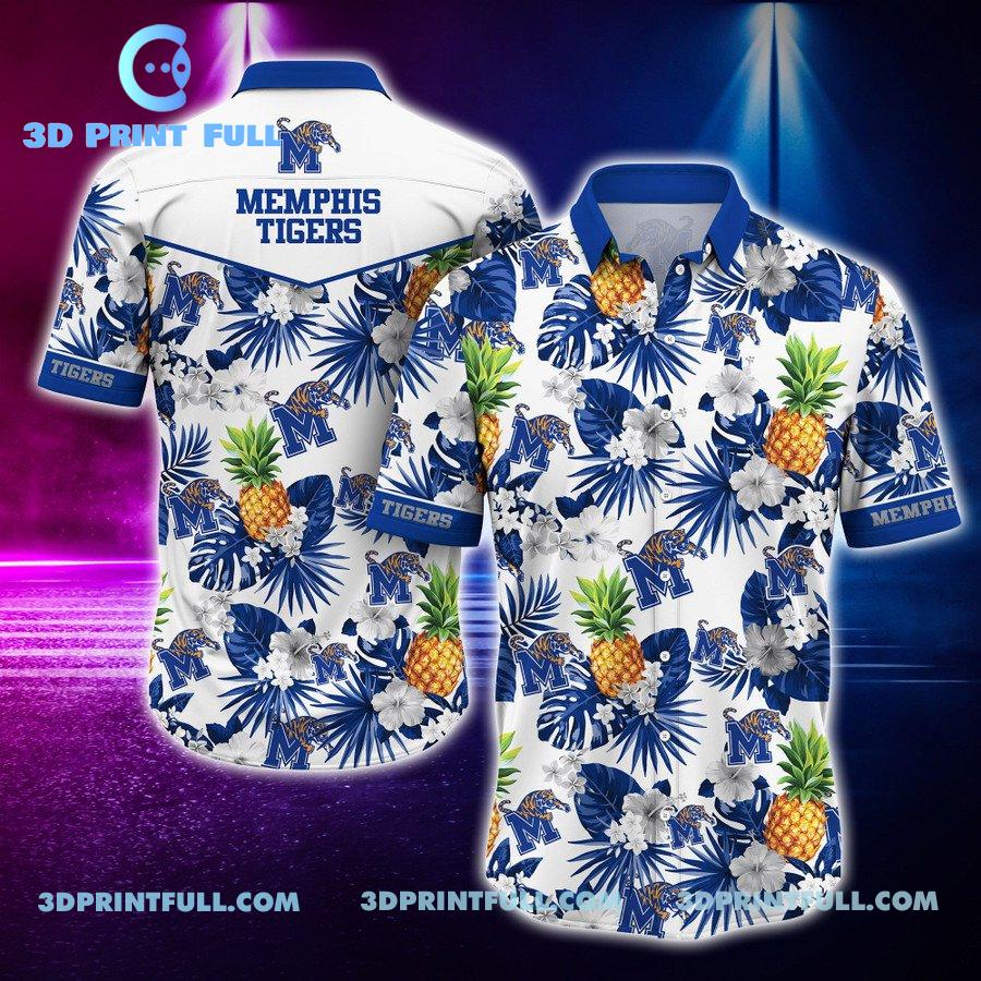 Beach Memphis Tigers Logo Hawaiian shirt