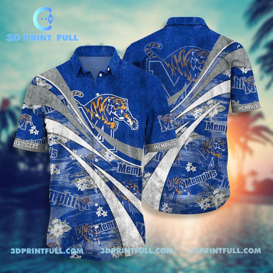 Beach Memphis Tigers Logos Hawaiian shirts mens