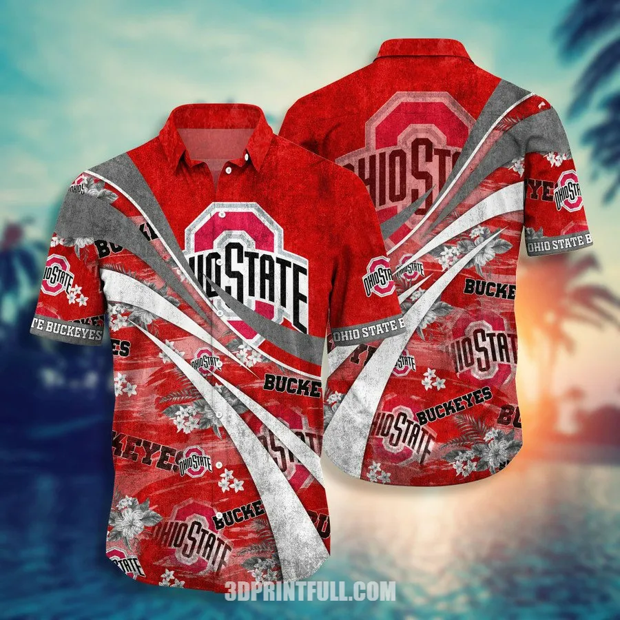 Beach Ohio State Buckeyes Logo Hawaiian Shirt Hot trending