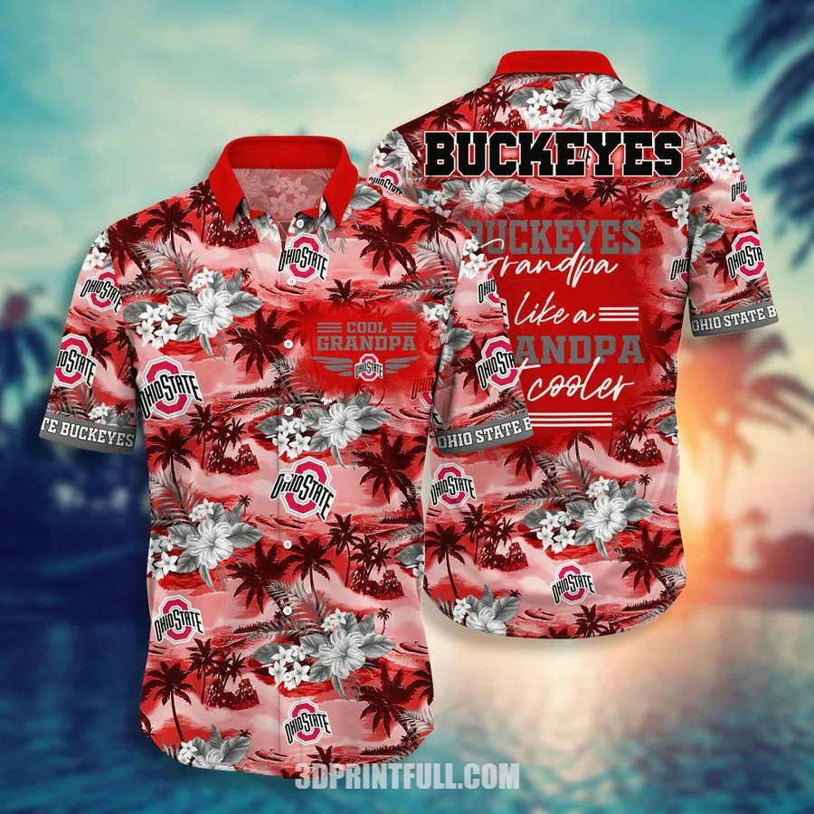 Beach Ohio State Buckeyes Logo Hawaiian Shirt