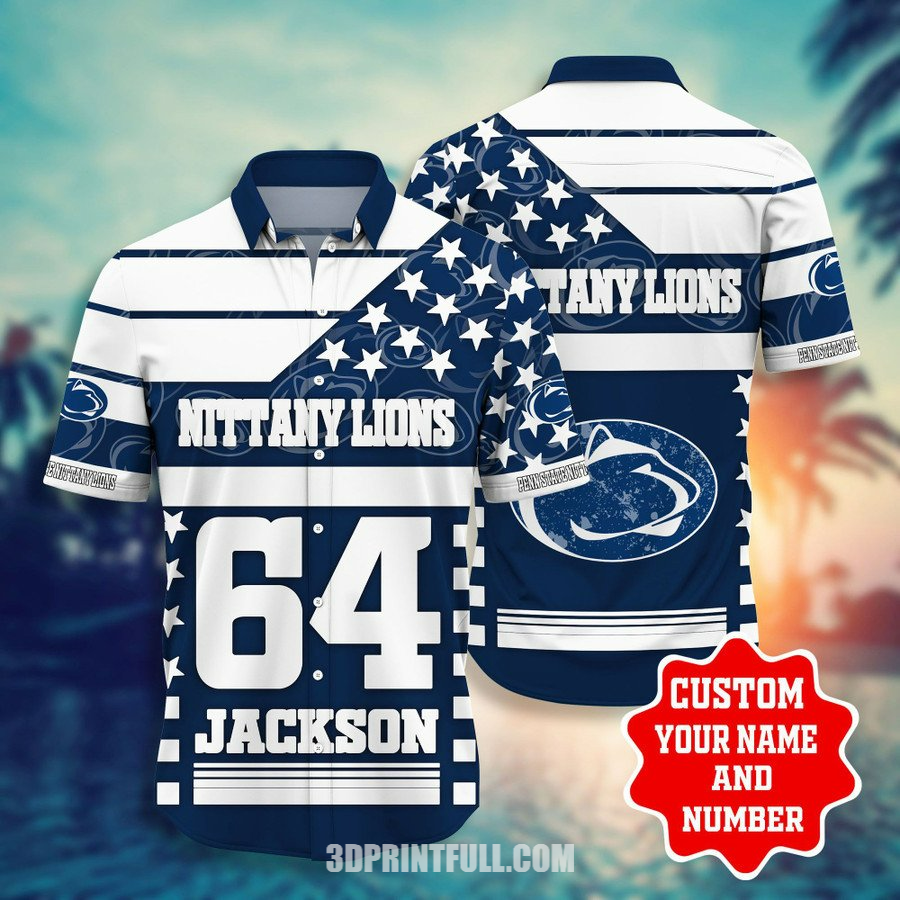 Beach Penn State Nittany Lions Men Hawaiian Shirt Logo For men