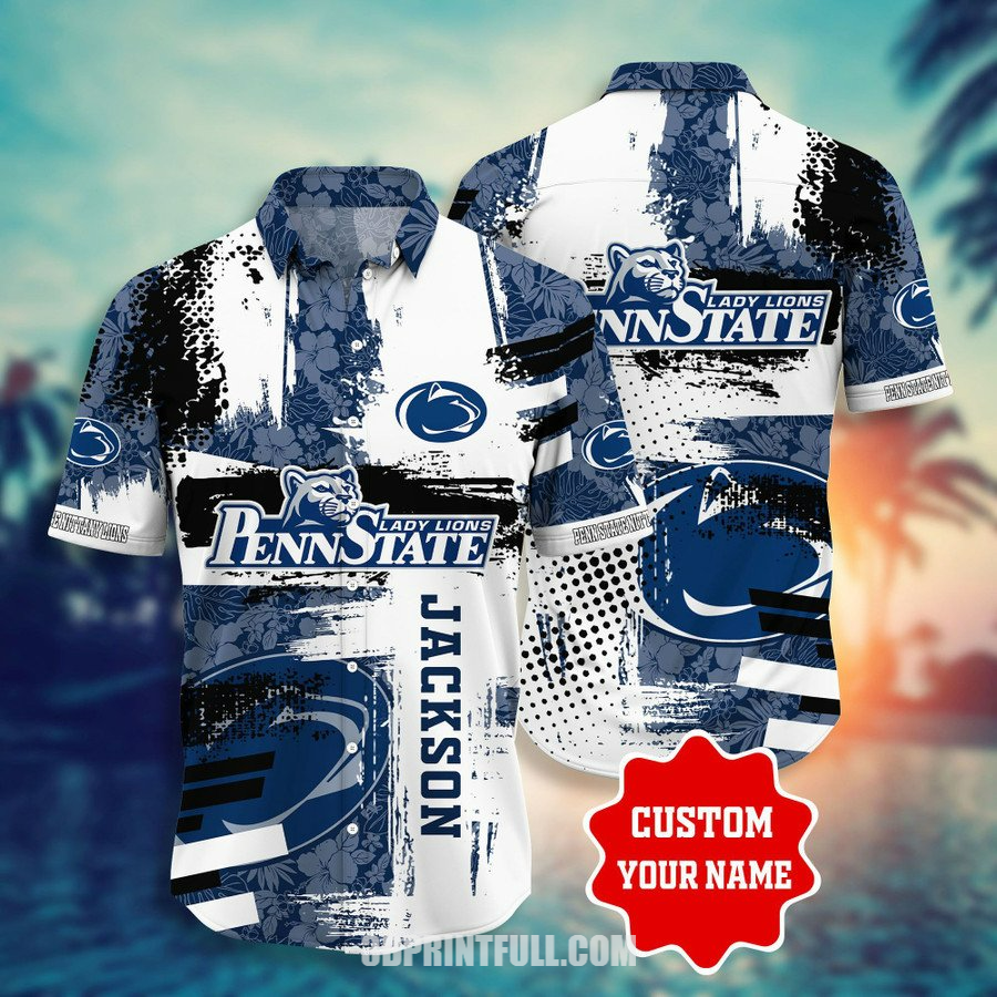 Beach Penn State Nittany Lions Men Hawaiian Shirt Logo Hot trending