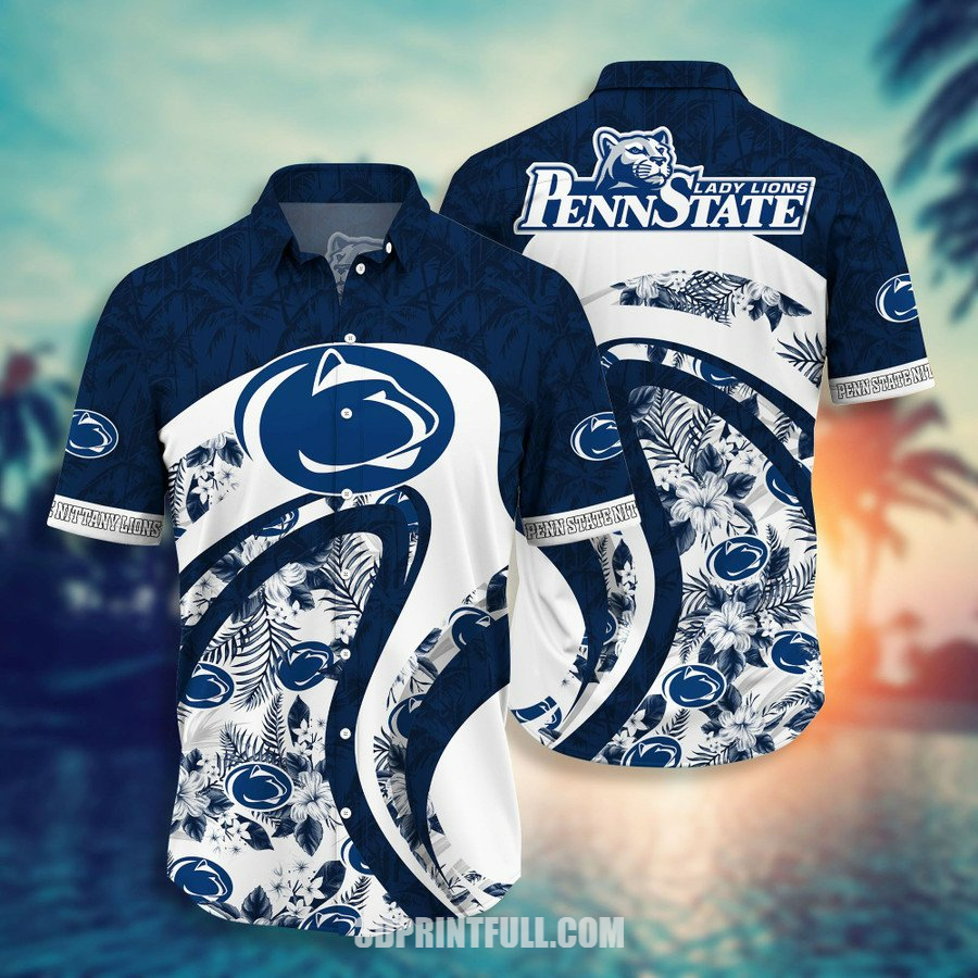 Beach Penn State Nittany Lions Men Hawaiian Shirt Logo Men