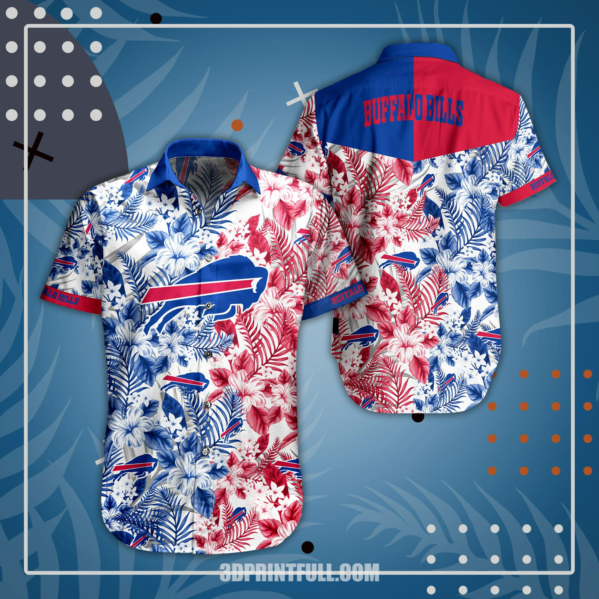 Buy Beach Buffalo Bills Hawaiian Shirt tropical flower summer