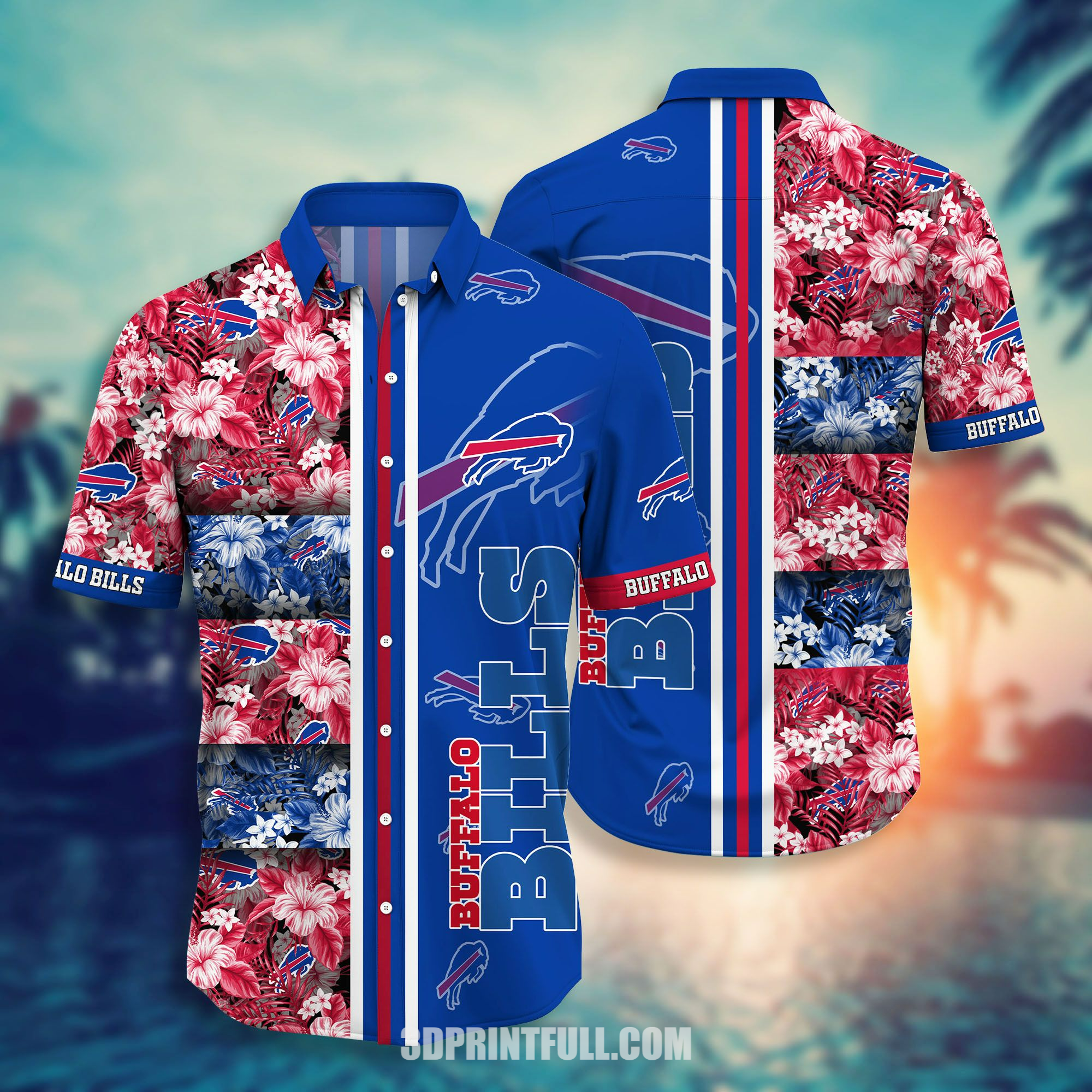 Buy Beach Buffalo Bills Hawaiian Shirt tropical flower