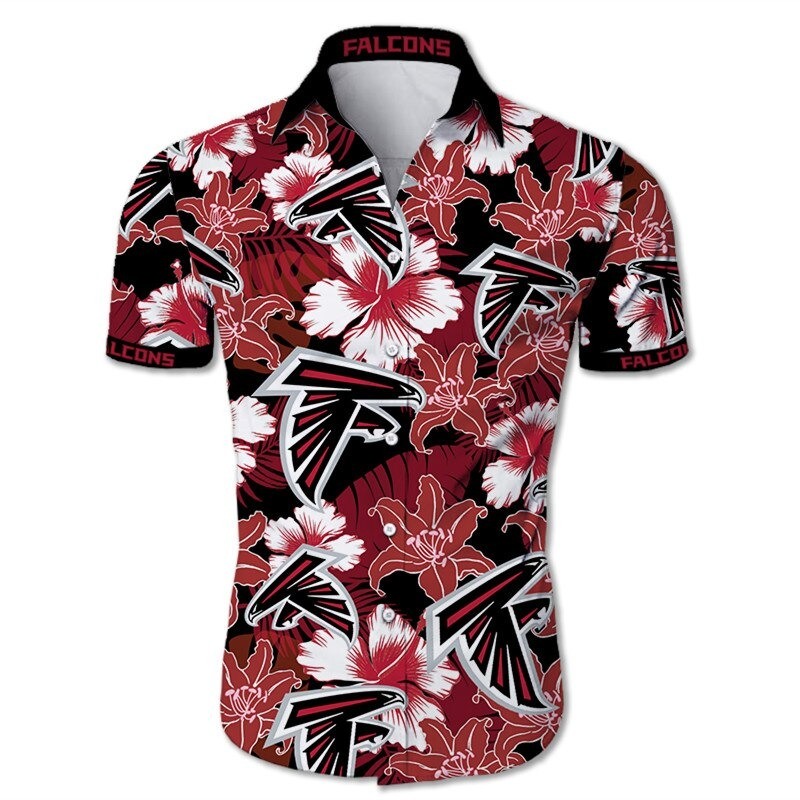 Buy Beach Shirt Atlanta Falcons Hawaiian Shirt Tropical Flower Short Sleeve Slim Fit Body