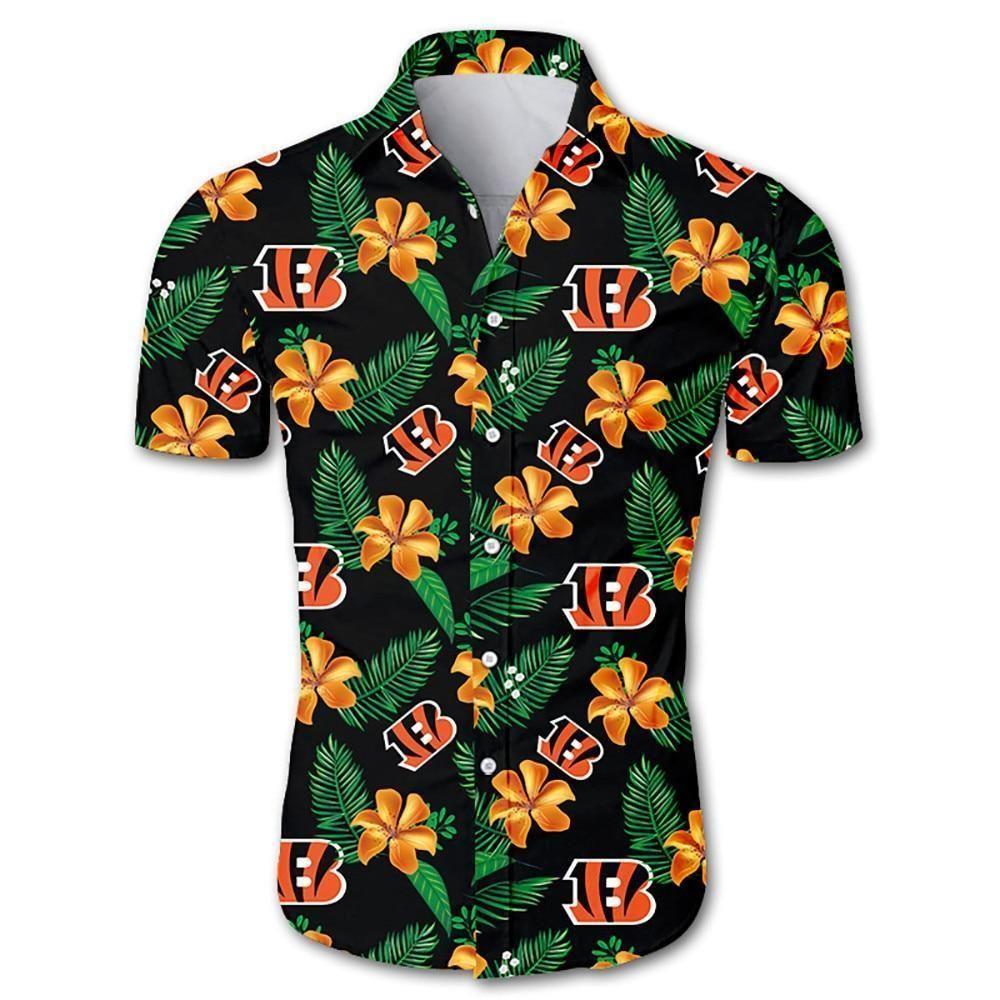 Buy Beach Shirt Cincinnati Bengals Hawaiian Shirt Floral Button Up Slim Fit Body