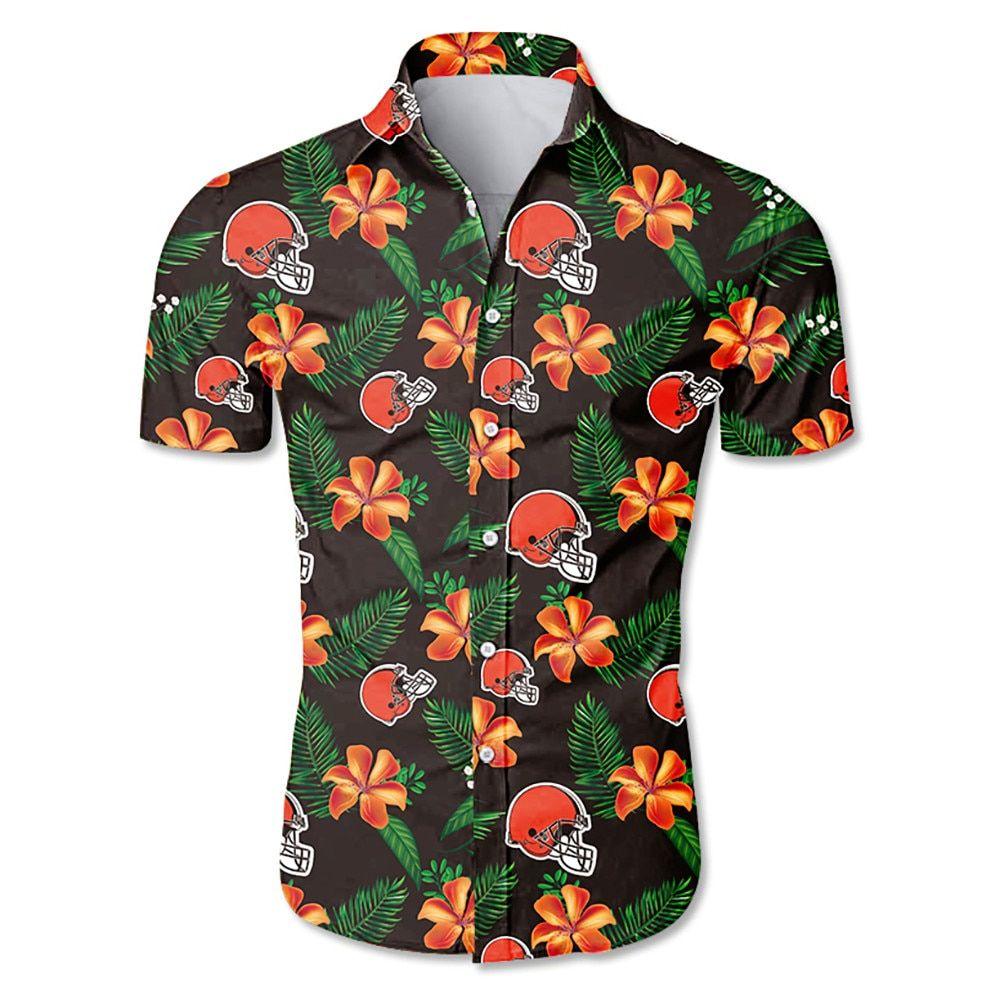 Buy Beach Shirt Cleveland Browns Hawaiian Shirt Short Sleeve For Summer