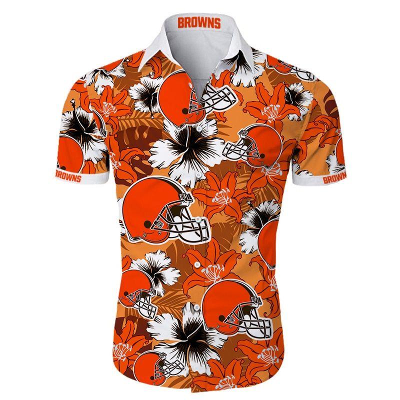 Buy Beach Shirt Cleveland Browns Hawaiian Shirt Tropical Flower For Fans