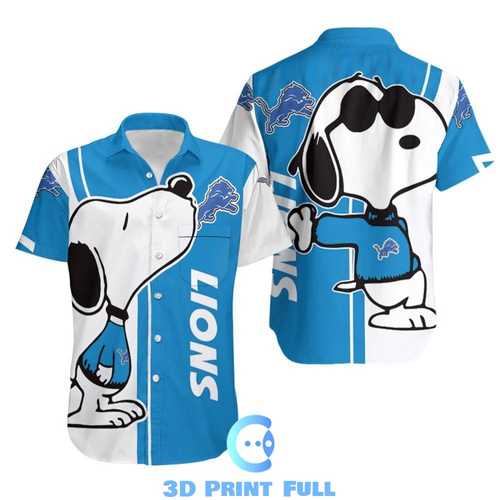 Buy Beach Shirt Detroit Lions Snoopy Lover 3D Printed Hawaiian Shirt Combo Beach