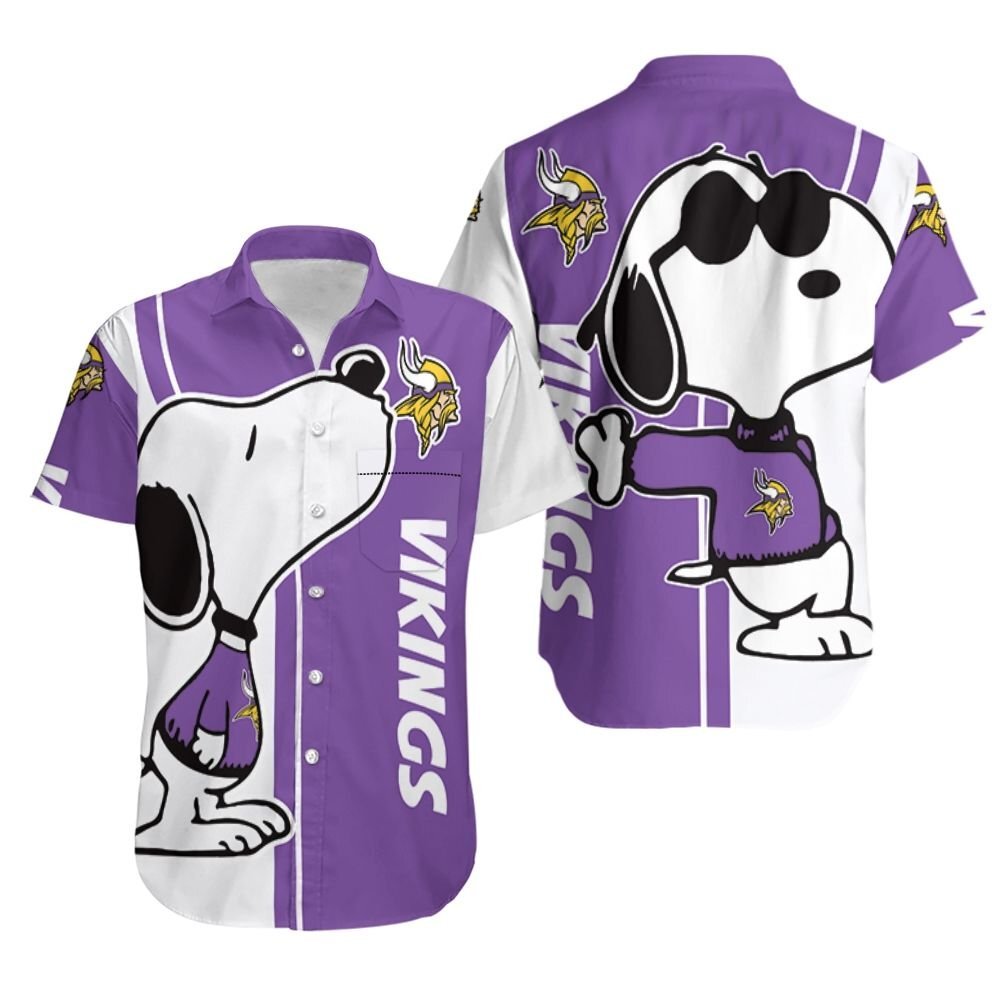 Buy Beach Shirt Minnesota Vikings snoopy lover 3d printed Hawaiian Shirt