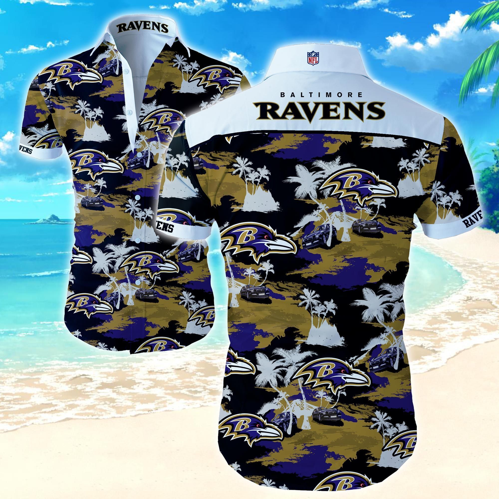 Buy Beach Shirt Nfl Baltimore Ravens Hawaiian Shirt