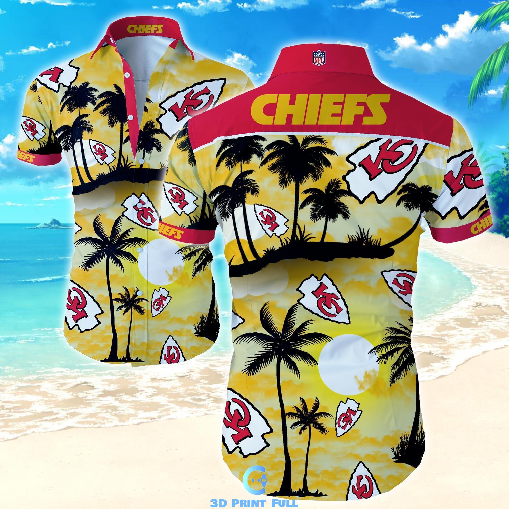 Buy Beach Shirt Nfl Kansas City Chiefs Hawaiian Shirt Summer Button Up