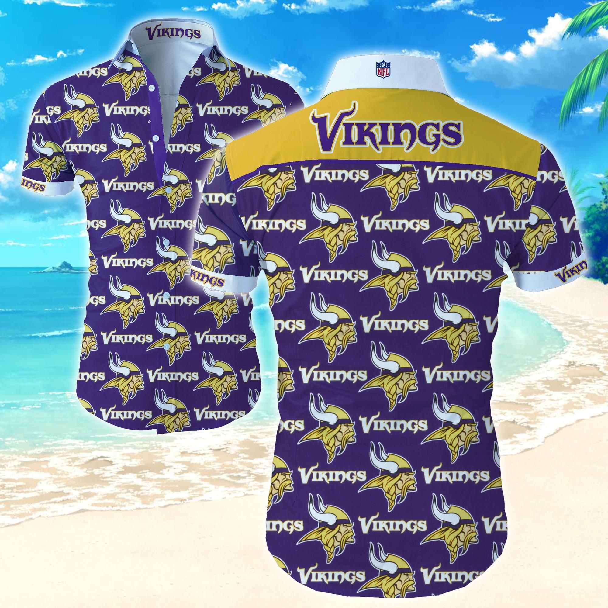 Buy Beach Shirt Nfl Minnesota Vikings Hawaiian Shirt Rryek