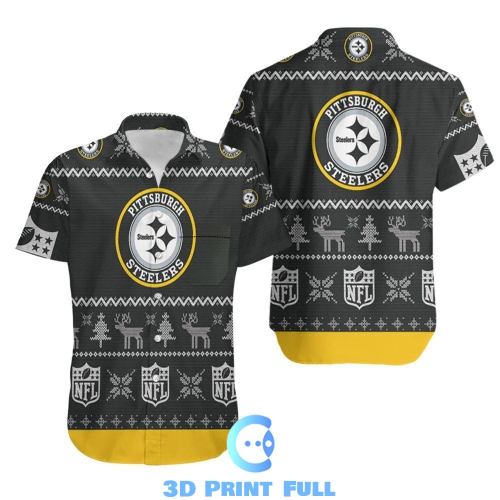 Buy Beach Shirt Pittsburgh Steelers ugly christmas 3d printed sweatshirt ugly Hawaiian Shirt