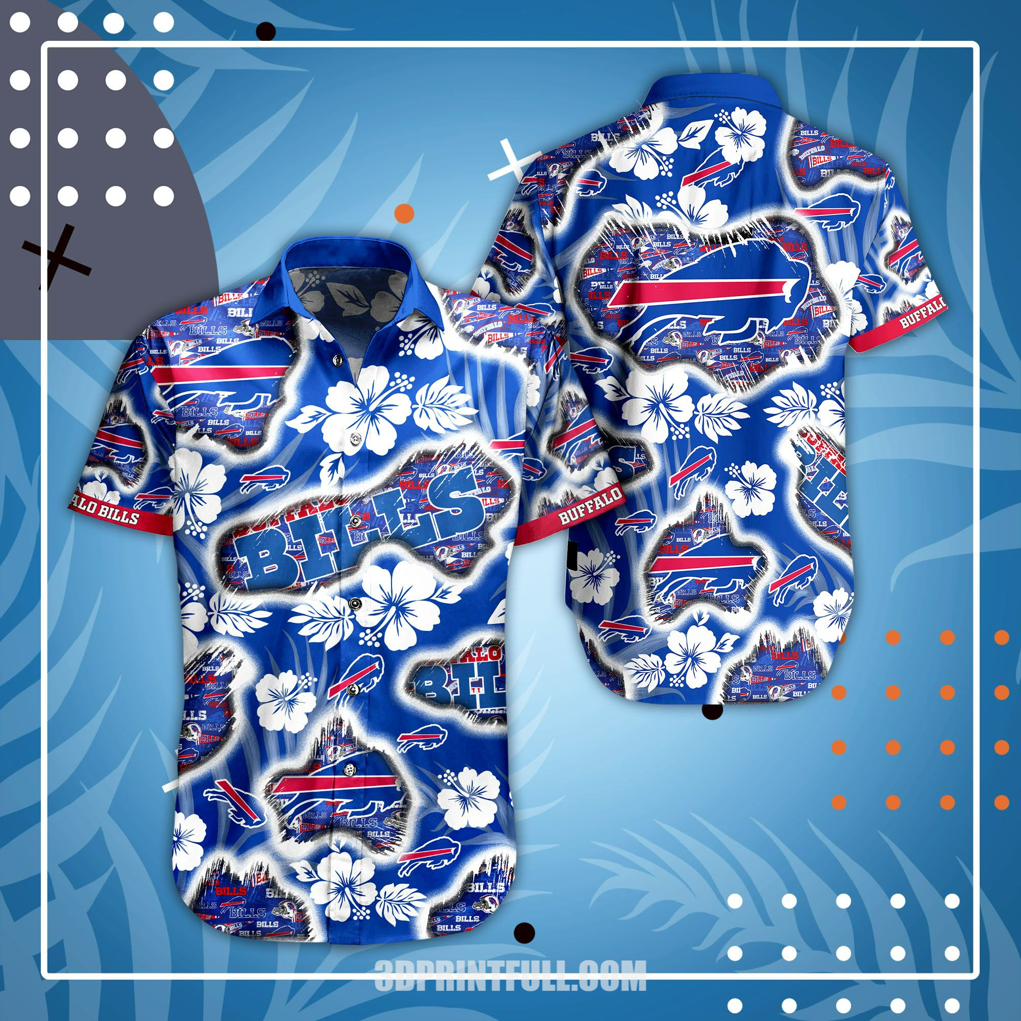 Buy Buffalo Bills Hawaiian Shirts Tropical flower mens