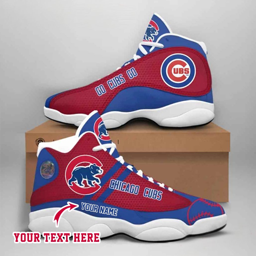Buy Chicago Cubs Go Cubs Go MLB Retro AJ-13 Sneakers Customized Shoes ...
