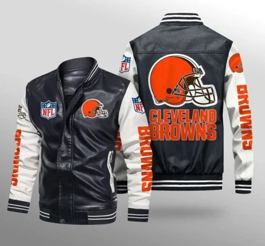 Buy Cleveland Browns Leather Jacket Gift for fans - HomeFavo
