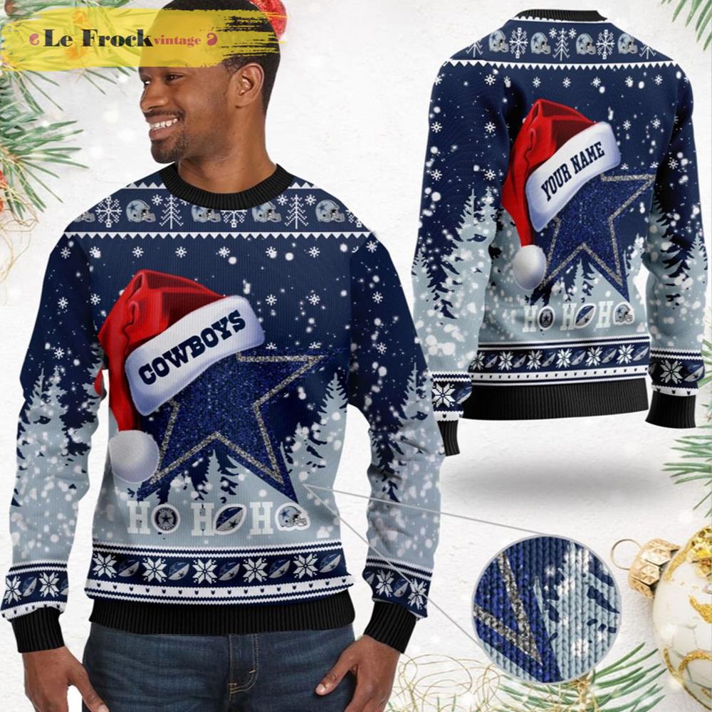 Buy Dallas Cowboys Ho Ho Ho Custom Dallas Cowboys Ugly Christmas ...