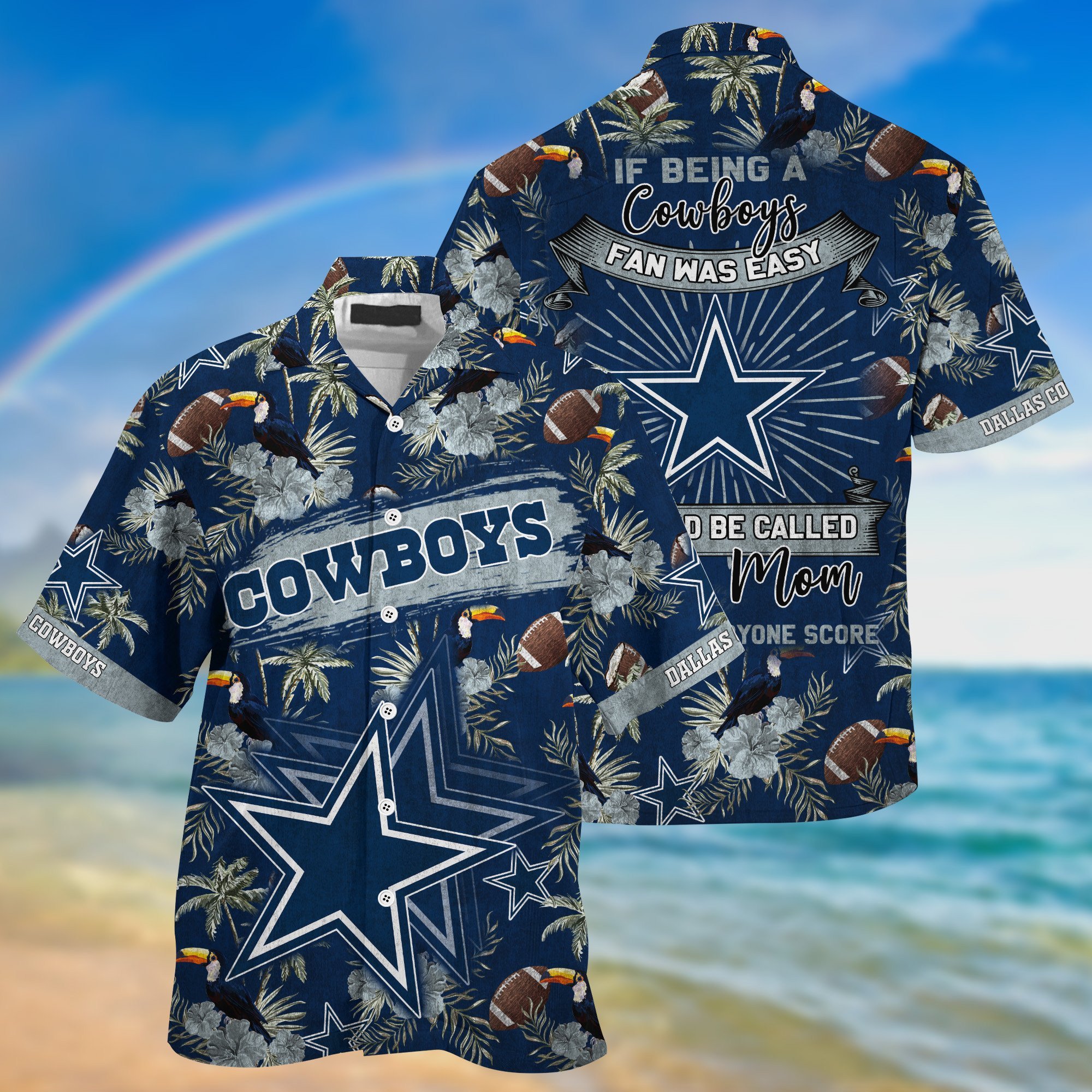 Buy Dallas Cowboys NFL Summer Hawaiian Shirt And Shorts Sporty Mom Lets Everyone Score